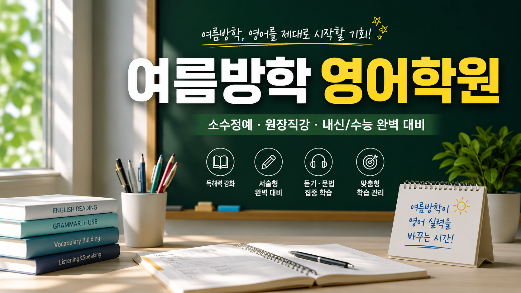 Summer vacation English academy, this vacation was the best opportunity to improve my English skills.