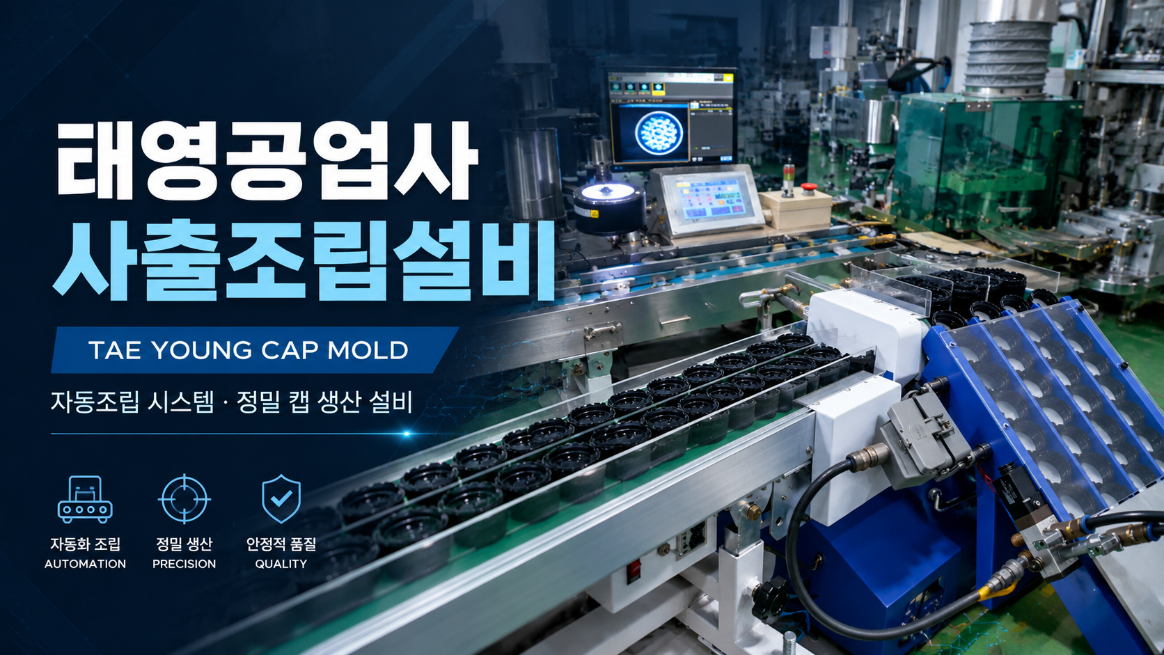 Когда я посмотрел на оборудование для литьевой сборки Taeyoung Industrial Company, мое внимание привлекла причина, по которой система автоматической сборки TAE YOUNG CAP MOLD.